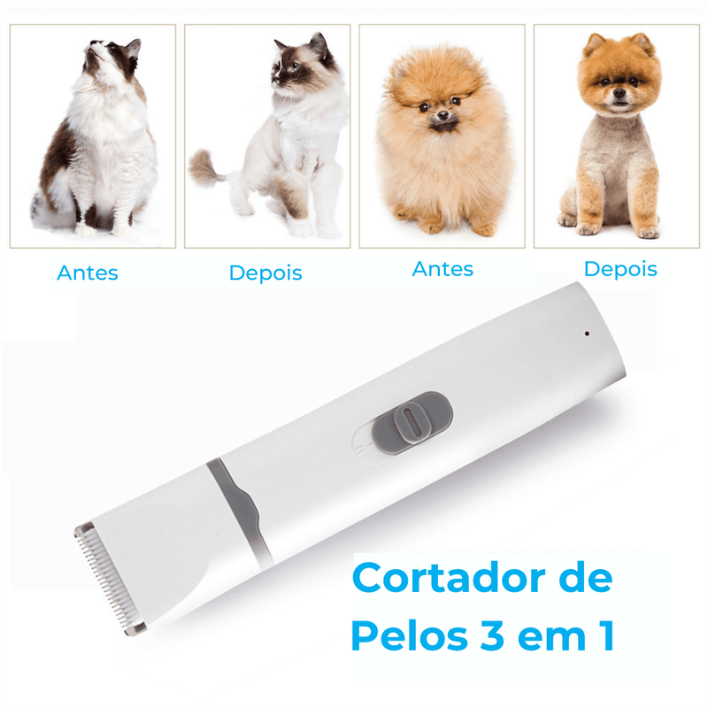 Maquina 3 em 1 Cortador de Pelos e Lixa de unha