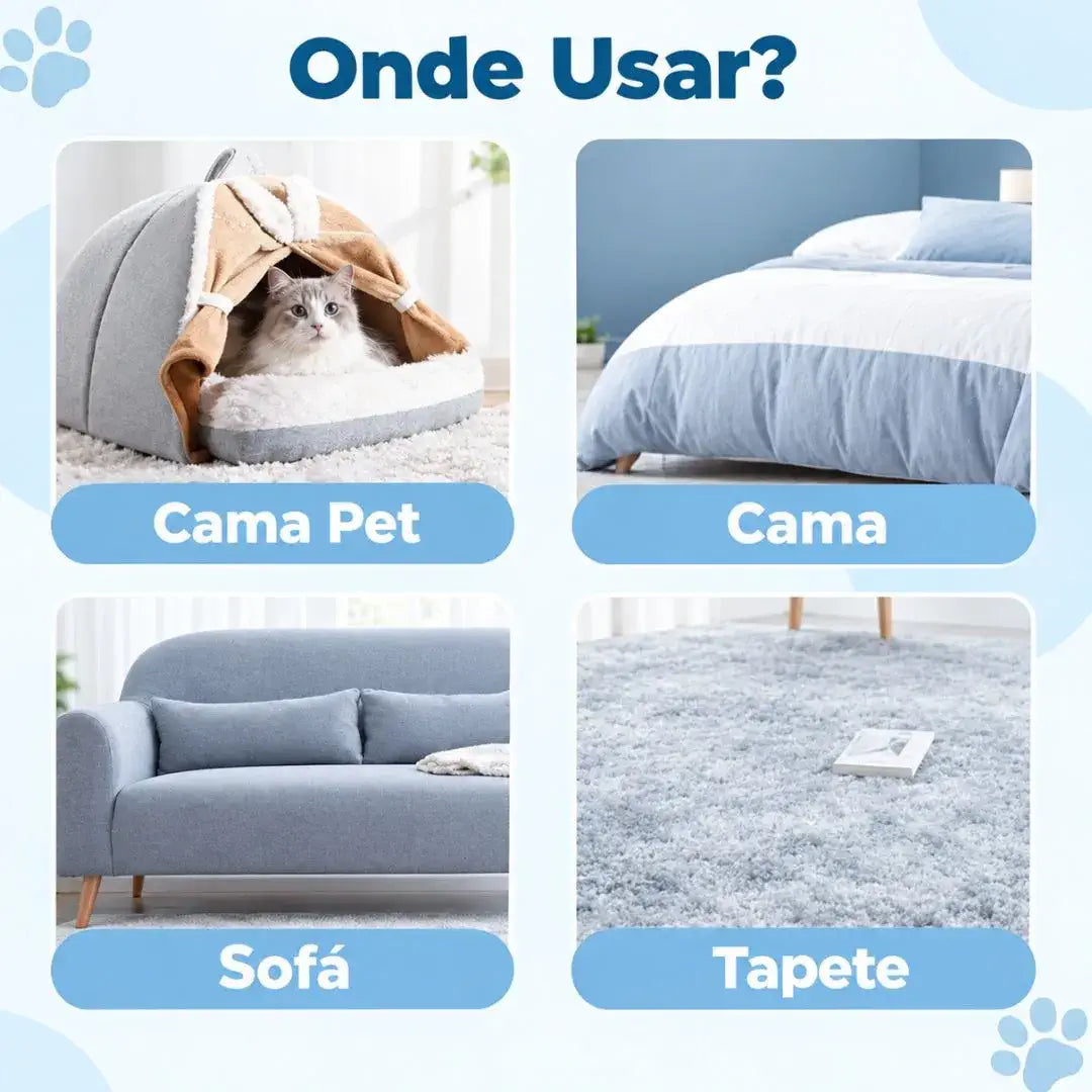 Escova removedora de pelos para sofá, cama e tapetes
