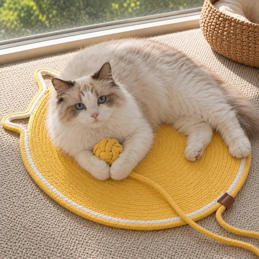 Arranhador para gato tapete com bolinha