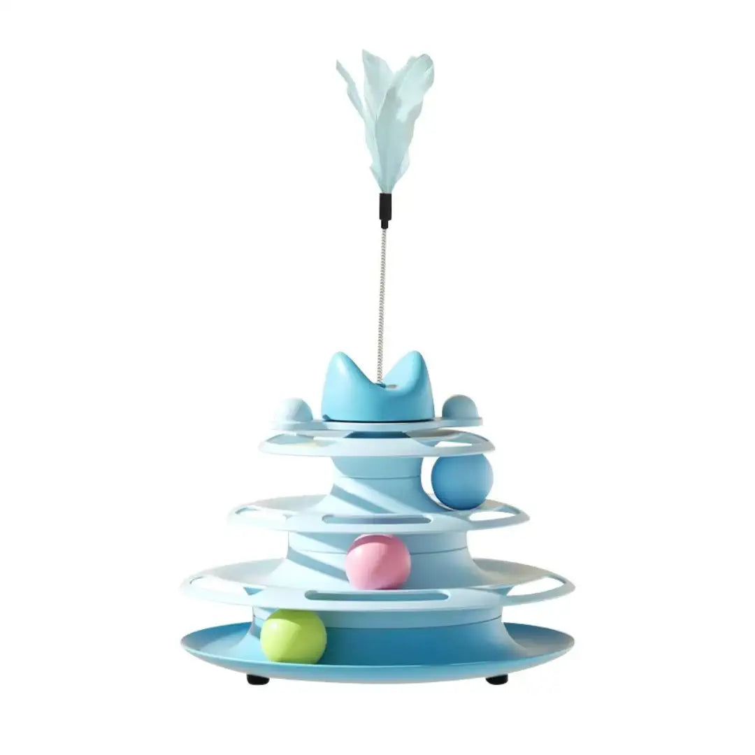 Brinquedo para gato interativo torre com bolinhas para gasto de energia
