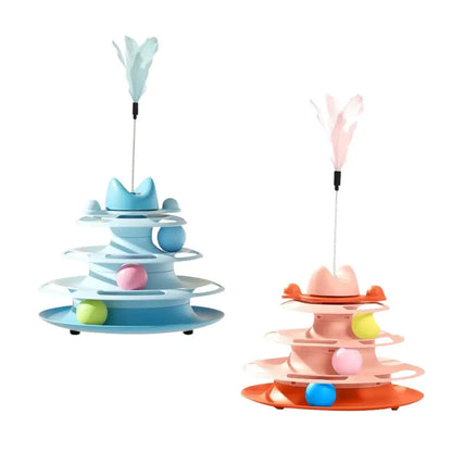 Brinquedo para gato torre com bolinhas reduz o estresse