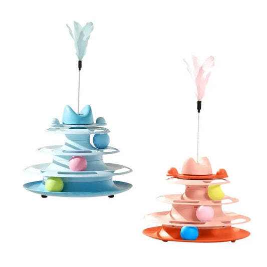 Brinquedo para gato torre com bolinhas reduz o estresse