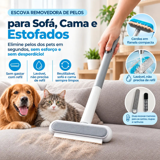 Escova Removedora de Pelos para Sofá, Cama e Estofados.
